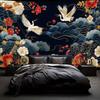 2D Traditional Chinese Crane Tapestry Backdrop for Wall Hanging