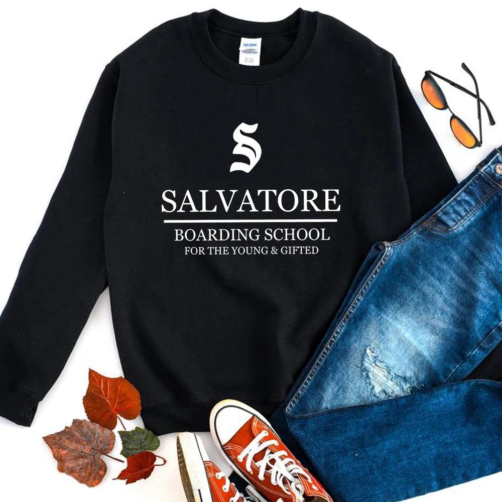 Horror Vampire Diaries Besticktes Rundhals-Sweatshirt El Salvador Internat Damen Sweatshirt