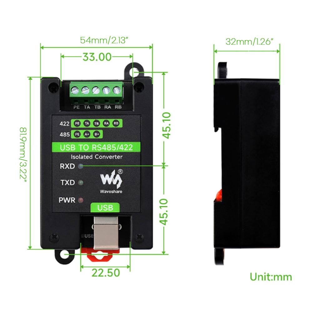 USB to RS485/RS422 Converter Module Stable and Communication, Compatible Multiple Protections