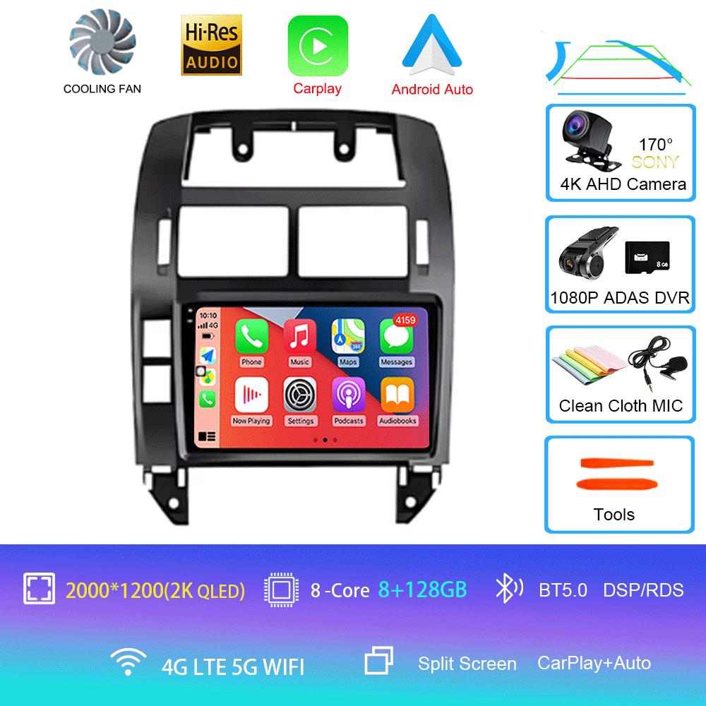For Volkswagen VW Polo MK4 6Q 9N 9N3 2004- 2009 Car Radio Android 14 Auto Multimedia Video Player GPS Carplay QLED Screen Stereo