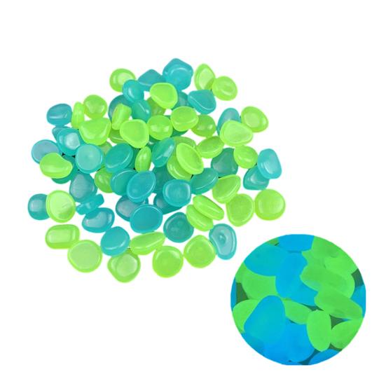 Piedras de Jardín Luminiscentes, Guías Nocturnas de 1 cm de Rocas Luminosas, Piedras Decorativas para Acuario, Piedras Resinosas Brillantes para Paisajismo Exterior y Caminos