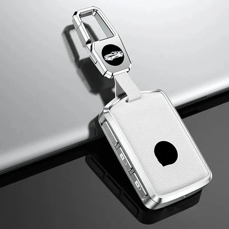 Zinc Alloy Leather Car Key Case Cover Shell Holder Protector For Volvo Xc40 Xc60 S90 Xc90 V90 T5 T6 T8 Keychain Auto Accessories