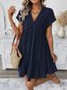 2025 Summer Solid Color V-Neck Loose Resort Dress
