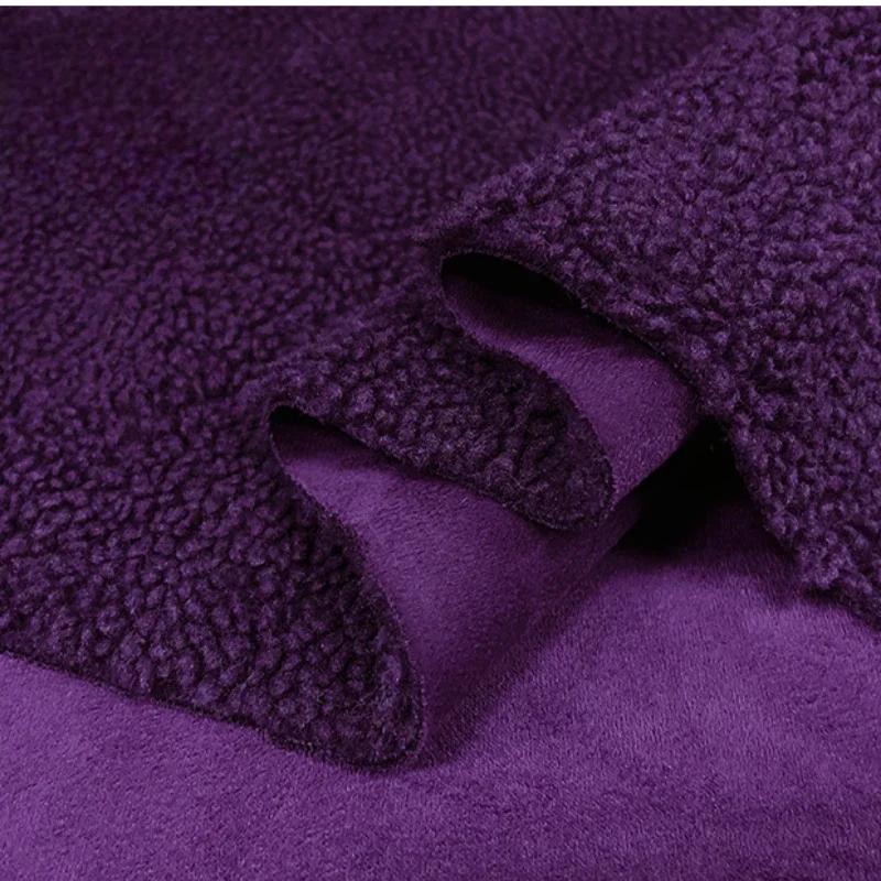 Tessuto Composito Suede e Lana d'Agnello Spesso 50x150cm Caldo per l'Inverno Cappotto Abbigliamento da Motociclista Giacca a Vento Tessuto alla Moda per Cucito