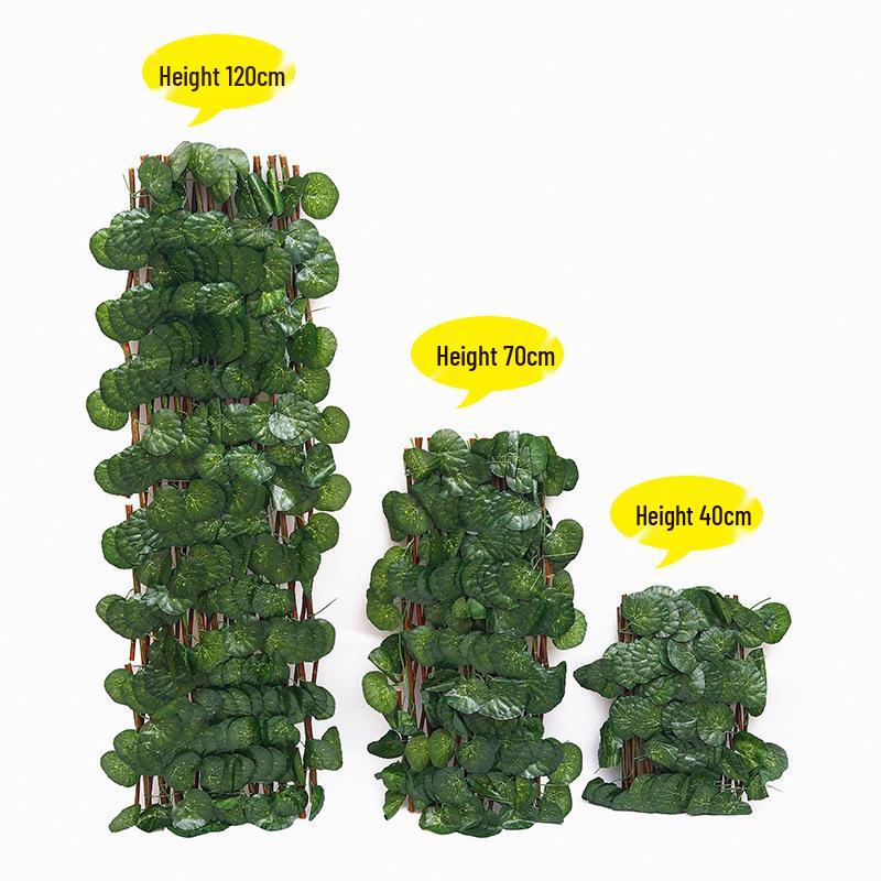 Retractable Grille with Faux Greenery for Balcony or Garden Decoration