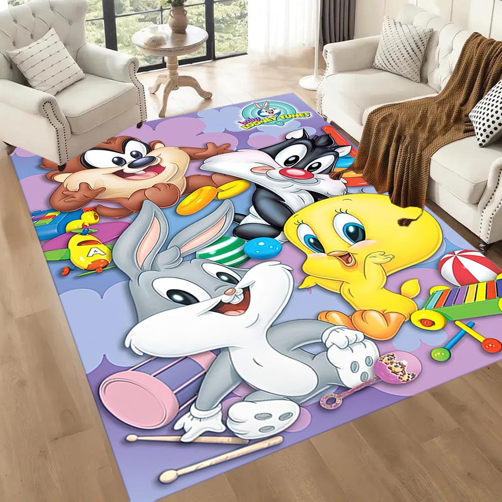Classic Looney Tunes Characters Square rugs are a great choice for living rooms, bedrooms, home décor, and as gifts.