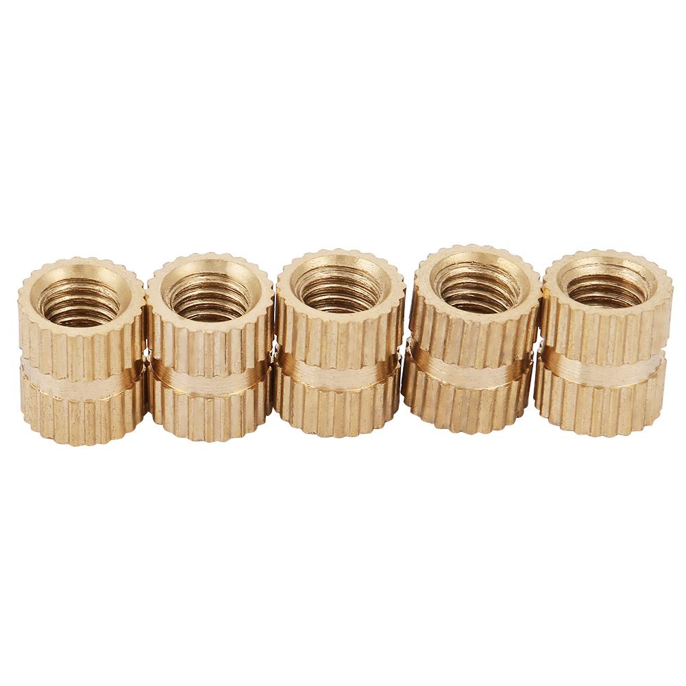 5mm Closed End Inlay Knurled Copper Nut Fastener Accessory Embedded Knurled Nut Set(M5*7)