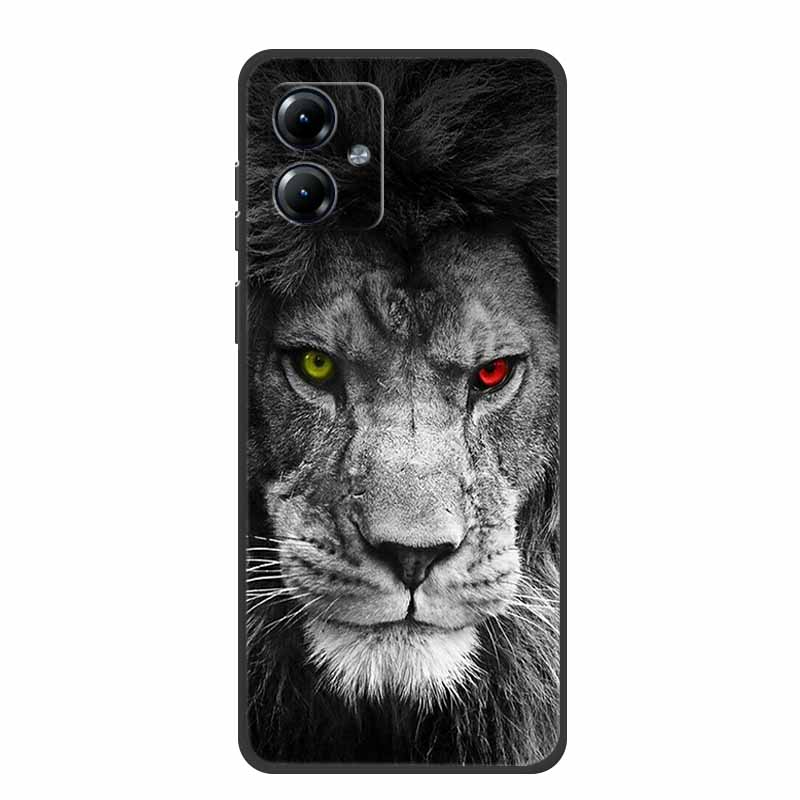 For Motorola Moto G84 5G Case Silicone Soft Wolf Lions Cat Black Bumper Funda Coque for Motorola Moto G54 5G TPU Protective Bag