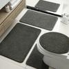Hot-Selling Bathroom Luxury Set Floor Mat Imitation Cashmere Solid Color Toilet Seat Toilet Bathroom Absorbent Non-Slip Mat