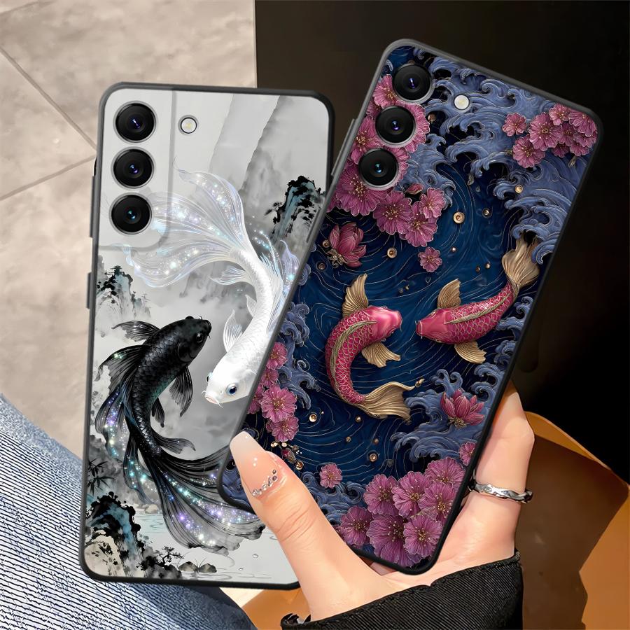 Case for Samsung Galaxy A41 A22 A52 A26 A72 A24 A55 A25 A71 A35 A23 A53 A51 A73 A36 A32 Soft Phone Cover Cartoon Fish