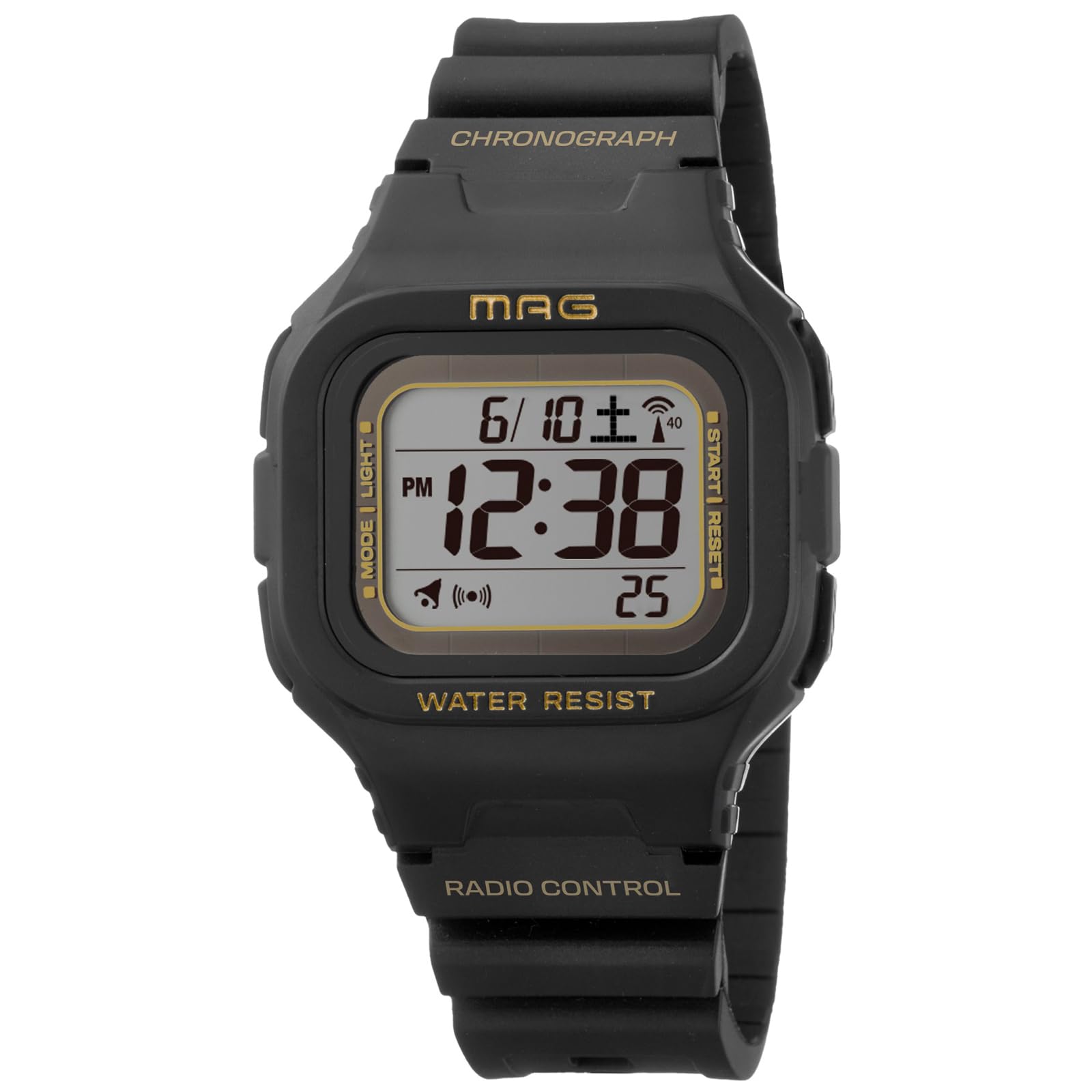 MAG(MAG) wristwatch digital electric wave watch solar dual power waterproof 10 atm urethane belt ...