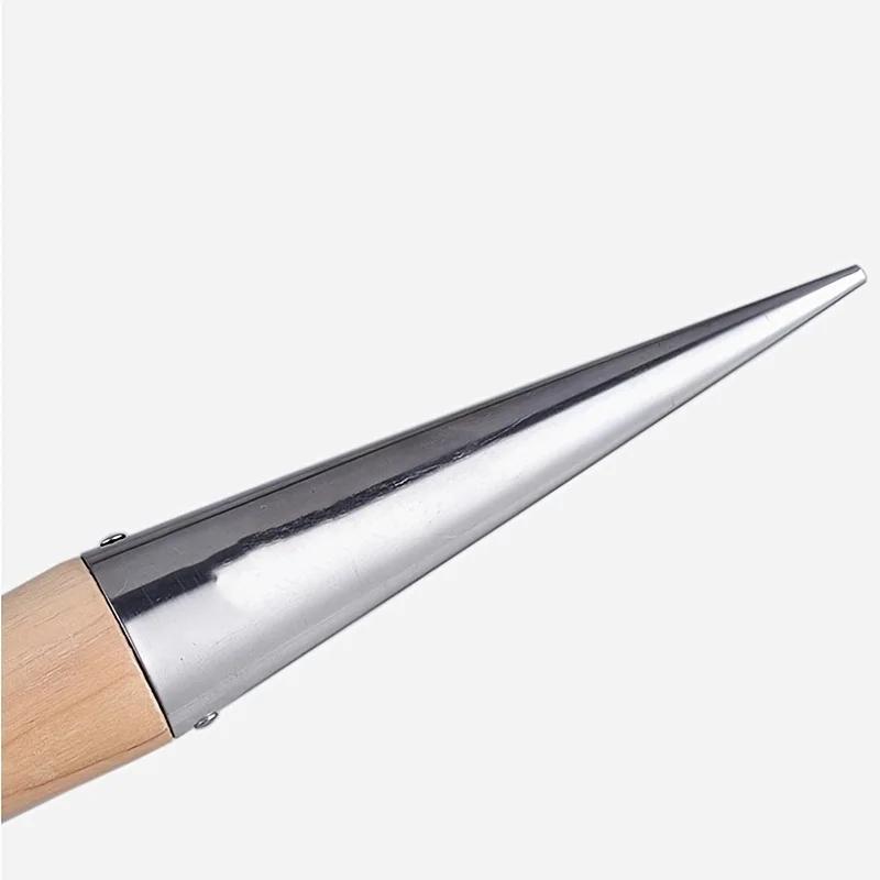 1pc Hand Dibber, Stainless Steel Sow Dibbler With Wood Handle, For Sowing Seeds, Transplanting Plants, Planting Bulbs, Digging