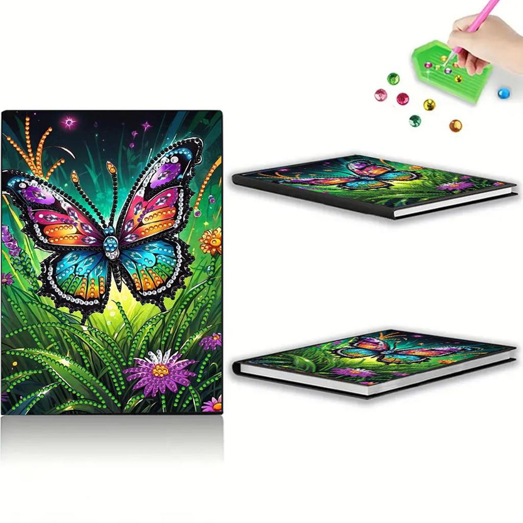 50-Page A5 Size Diamond Painting Diary Book 5D DIY Diamond Art Painting Notebook Kit 50 Pages Crystal Notepad Sketchbook