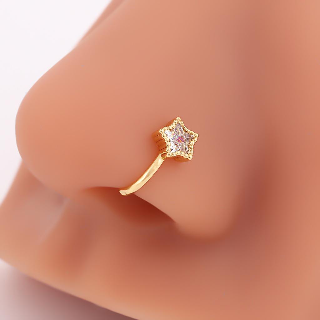 Trendy Five-Pointed Star Nose Stud, Personalized Adjustable, Free Piercing Nose Clip, Fashionable And Versatile, Simple Star Nose Accessories