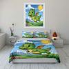 Multiple sizes Cute cartoon dragon Print Bedding Set 1 Duvet Cover 2 Pillowcases for Adult and Children Luxury Gift Full Size