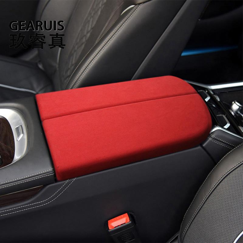 Suede Leather Car Wrapping ABS For BMW 7 Series G11 G12 2016-2022 Accessories Stowing Tidying Armrest Box Protect Cover
