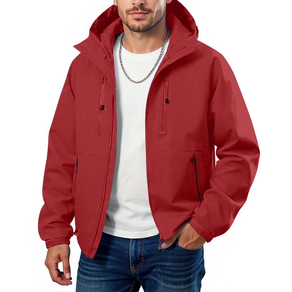 Løs hettegenser med halv glidelås for menn og submaskinjakke