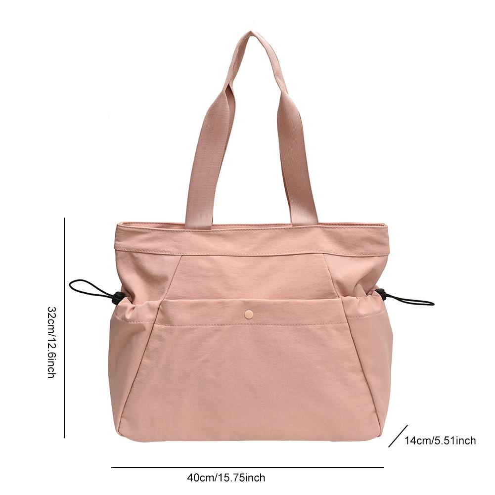 

Large Gym Bags Tote Bag for Women Waterproof Nylon Handbag Shoulder Bag Female Casual Daypack Ladies Commute Bag for Travel Work рожевий
