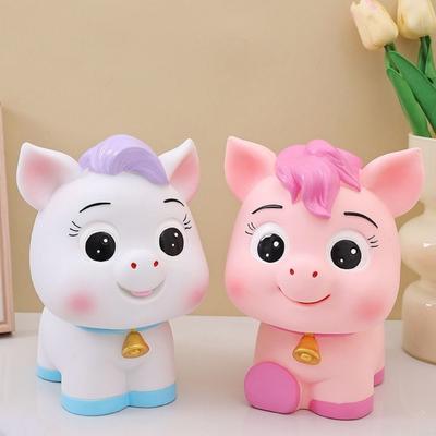Unbreakable Animal Piggy Bank Cute Coin Saving Box Horse Ornaments Piggy Money Box  Desktop Decor