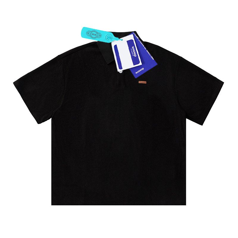 Wassup Summer Japanese Style Short-Sleeved Polo Shirt Men's Loose Heavy-Duty Casual High-End T-Shirt Polo Shirt