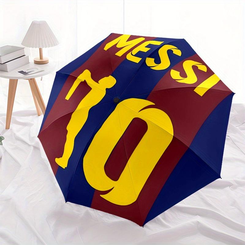 Messi Automatic Folding Cute Umbrella, 8 Ribs for All-Season Use, Portable for Travel & Outdoor Activities A0819074