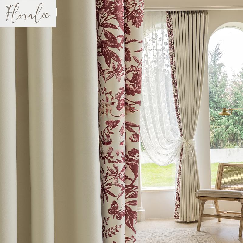 Blackout Thick Chenille Curtain Designer Window Screen Curtain for Living Room Kitchen Bedroom Home Decor Window Custom