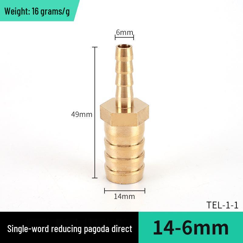 Brass L-Shaped Reducing Pagoda Plug, 4mm-19mm Conversion Hose Fitting
