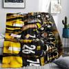 Steelers Players Printed Flannel Blanket, Soft Throw for Bedroom Sofa, Washable, Fan Merchandise, Great Gift.