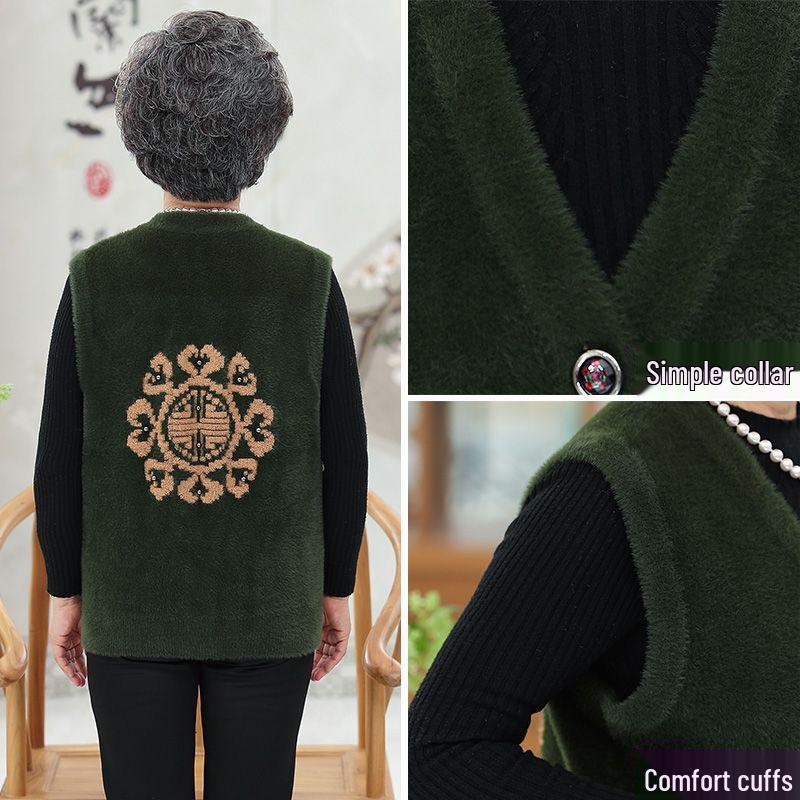 Vestă groasă fără mâneci de toamnă/iarnă pentru femei, pentru vârstnici