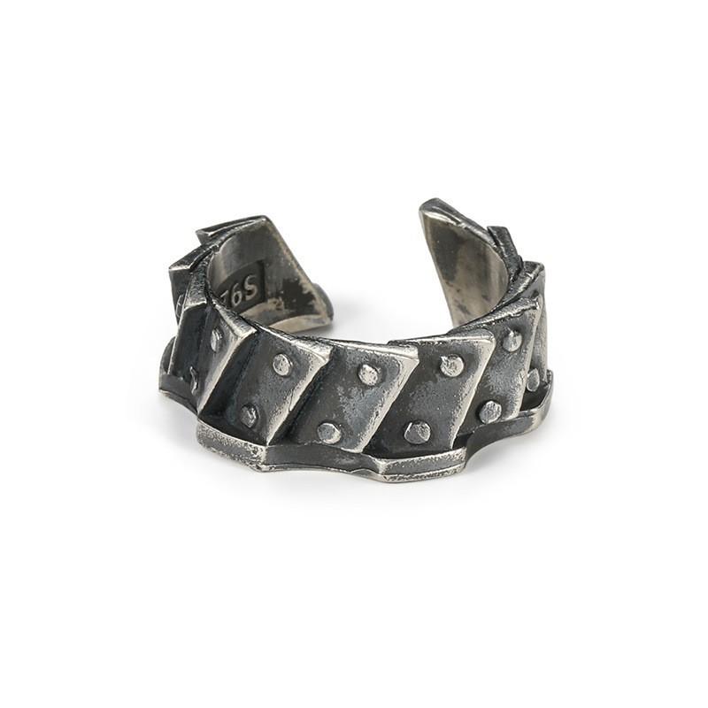 Adjustable Gear Ring Men Women Vintage Steampunk Style Plated Open Band Geometric Texture Finger