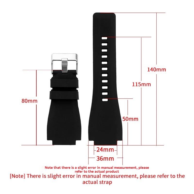 Für Bell Ross Silikon Herren Armband BR01 BR03 Schwarz Blau Orange Modell Sport Wasserdicht Weiches Silikon Herren Armband