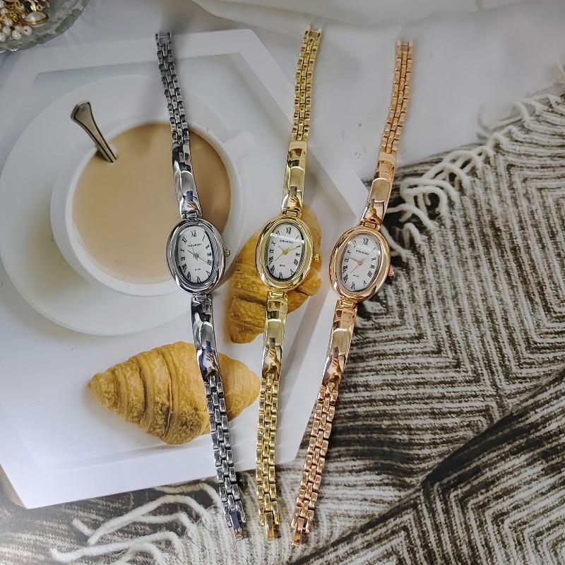 Lüks Ünlü Marka Kadın Oval Kadranlı Kuvars Saatler Moda Bayan Bileklik Kayışlı Kol Saati Relogio Montre Femme Dropshipping