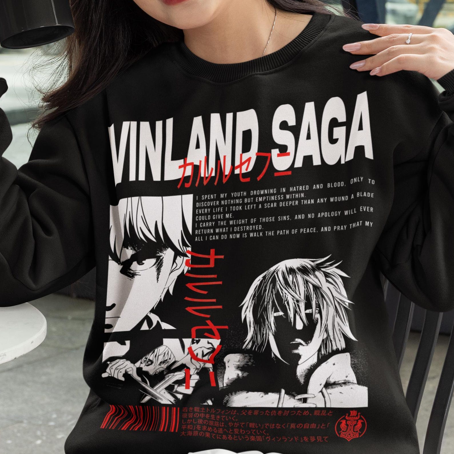 Thorfinn Son of Thors Sweater, Vinland Saga Anime Tee, Viking Manga T-Shirt, Nordic Warrior Design, Gift for Anime Fans, Unisex Sweatshirt S