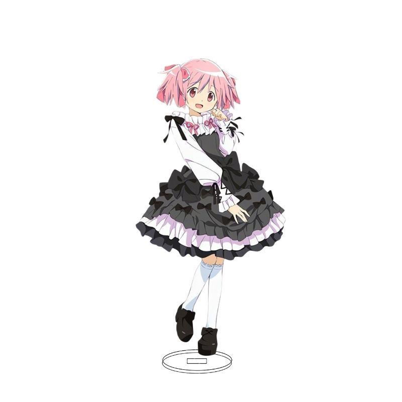 Madoka Magica Gothic Skirt Stand Card Acrylic Desktop Collect Figure Model Ornaments Akemi Homura Miki Sayaka Standing Sign Gift