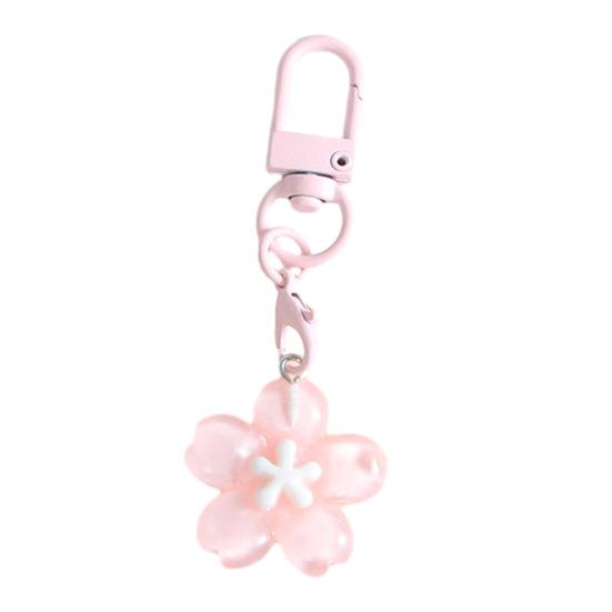 Keychain Pendant Ergonomic Flower Design Key Ring Decorative Key Holder Car Door Backpack Bag Accessory