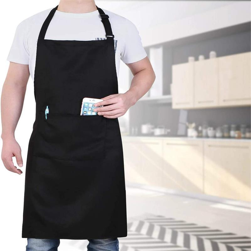 Canvas Waterproof Halter Apron - Modern Cafe Baking Apron with Logo