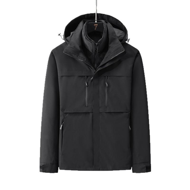 Mens Womens 3-in-1 Waterproof Windproof Hiking Jacket Outdoor Sport Coat With Hood