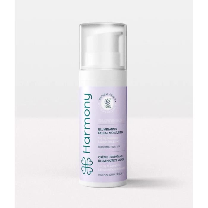 Crème hydratante visage au CBD - HARMONY - Glowshield - CBD 150mg - 50ml