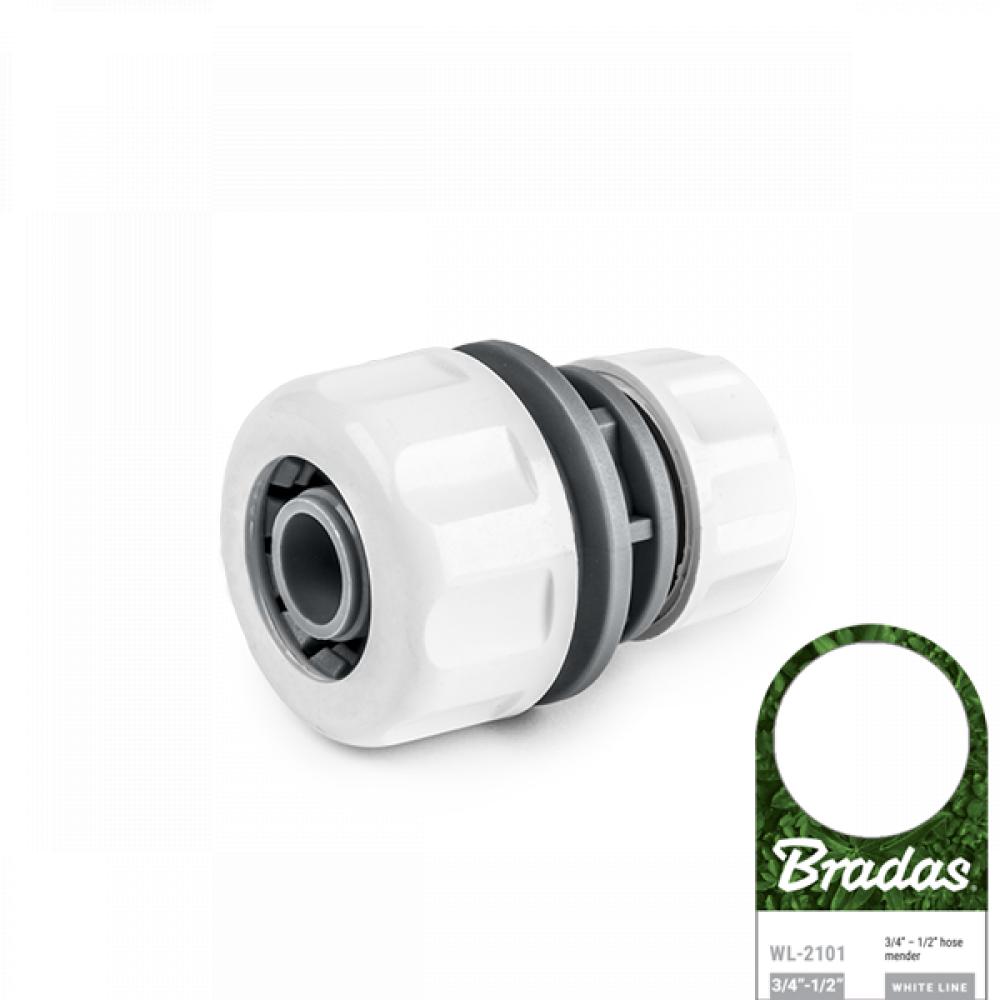 Bradas Hose Connector 3/4" / 1/2" / White Line