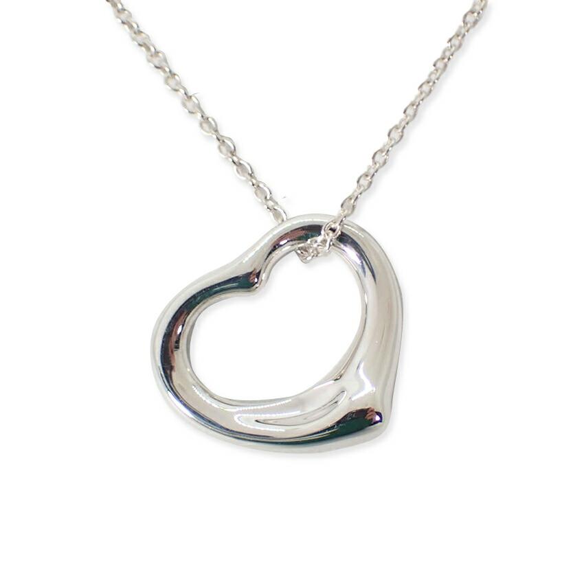 [Used] TIFFANY 925 Open Heart Pendant/Necklace/j14-10