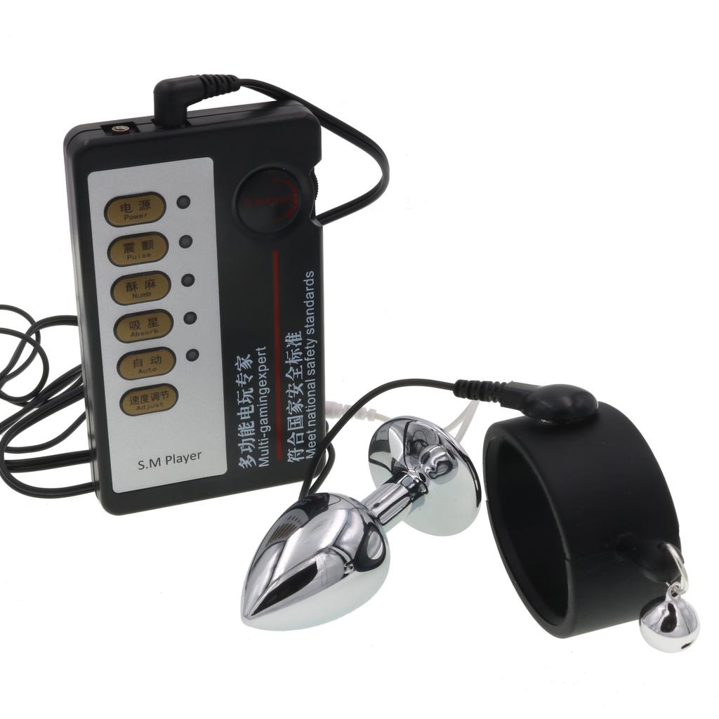 Electric Shock Pulse Sex Product Silicone Penis Ring with Bell Masturbation Passion Sex Tools Adult Supplies Men