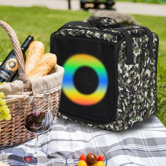 Speaker Carrying Case Portable Speaker Tote with Shoulder Strap Travel Bag for JBL Partybox Encore2 Extra Pockets for Microphone Charger Cable