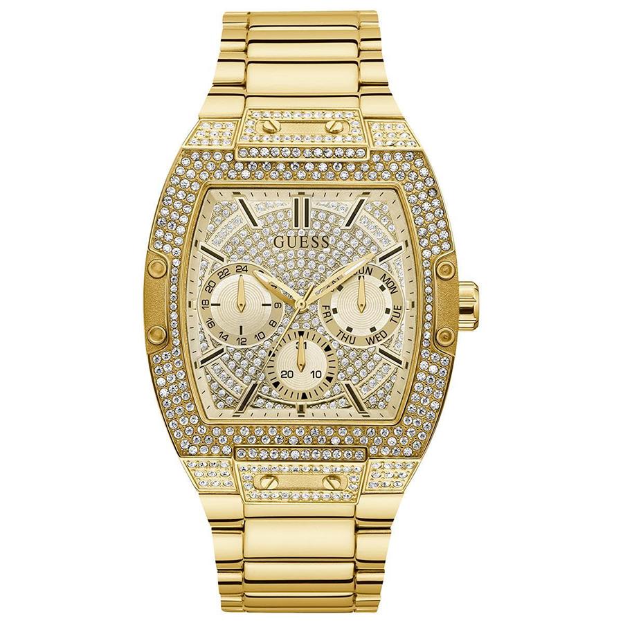 

Guess Gold Three-Hand Stainless Steel Strap Men s Quartz Watch - GW0094G2