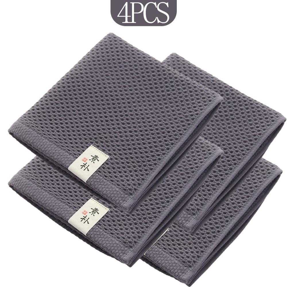 Set of 4 100% pure cotton waffle weave towels, size 74x34 cm, soft, absorbent, and quick-drying, suitable for the bathroom.