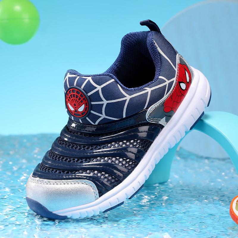 Mesh Caterpillar Boys Shoes 2025 New Baby Spider-man Children's Mesh Shoes Girls Breathable Soft-soled Trendy Shoes