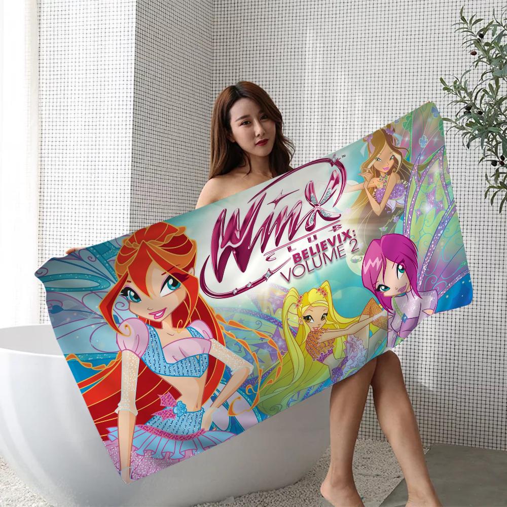Cute-W-Winxed-Cartoon Towel Microfiber Beach Towel Absorbent Quick dry Soft Yoga Swimming Resort Mountain Climbing Towel