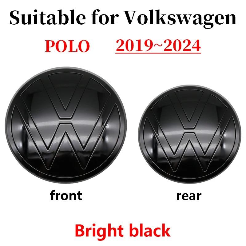T24Volkswagen Polo Car Logo Emblem Badge Sticker for 2019-2024 Models Front Grille & Rear Trunk Auto Exterior Decoration