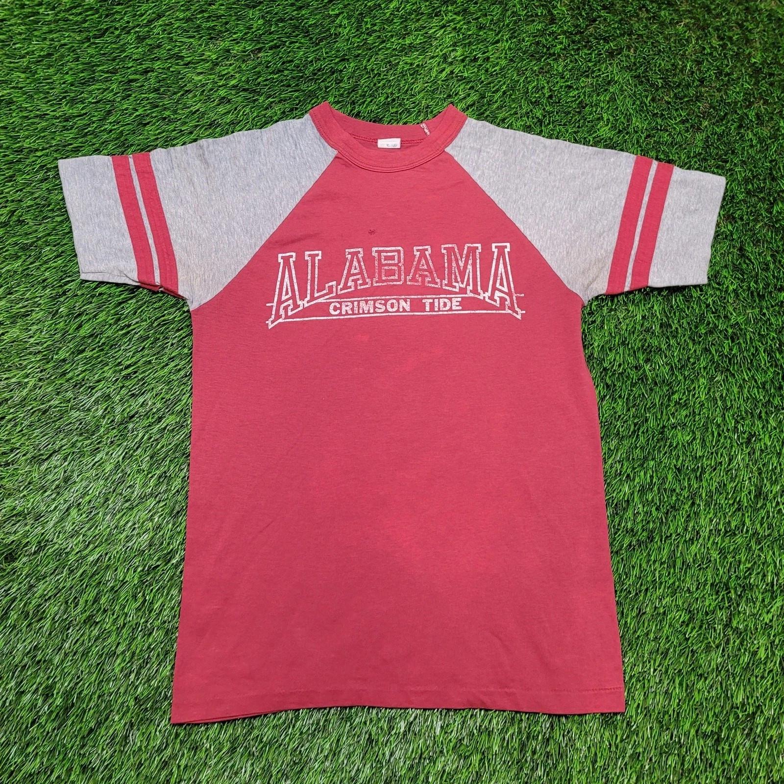

VTG 80s Alabama Crimson Tide T-Shirt Mens XS Womens S Raglan 3XL