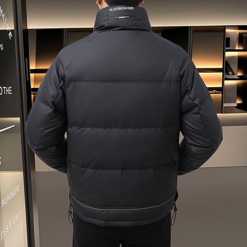 Men's 2025 Autumn/Winter White Duck Down Jacket - Thick Warm Stand Collar Outerwear
