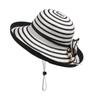 Summer Straw Hat Women's Striped Big Brim Fisherman Hat Outdoor Sun Protection Sun Hat